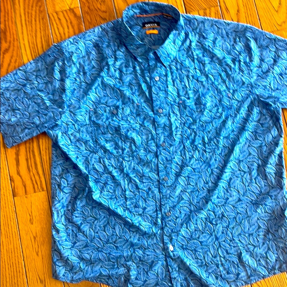 Orvis Blue Patterned Casual Button Down Shirt - image 1